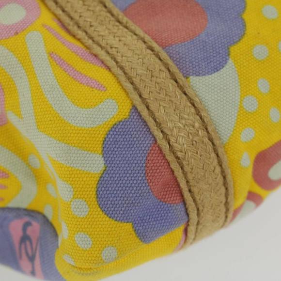 CHANEL Tote Bag Canvas Yellow CC Auth bs10328 - Picture 15 of 16